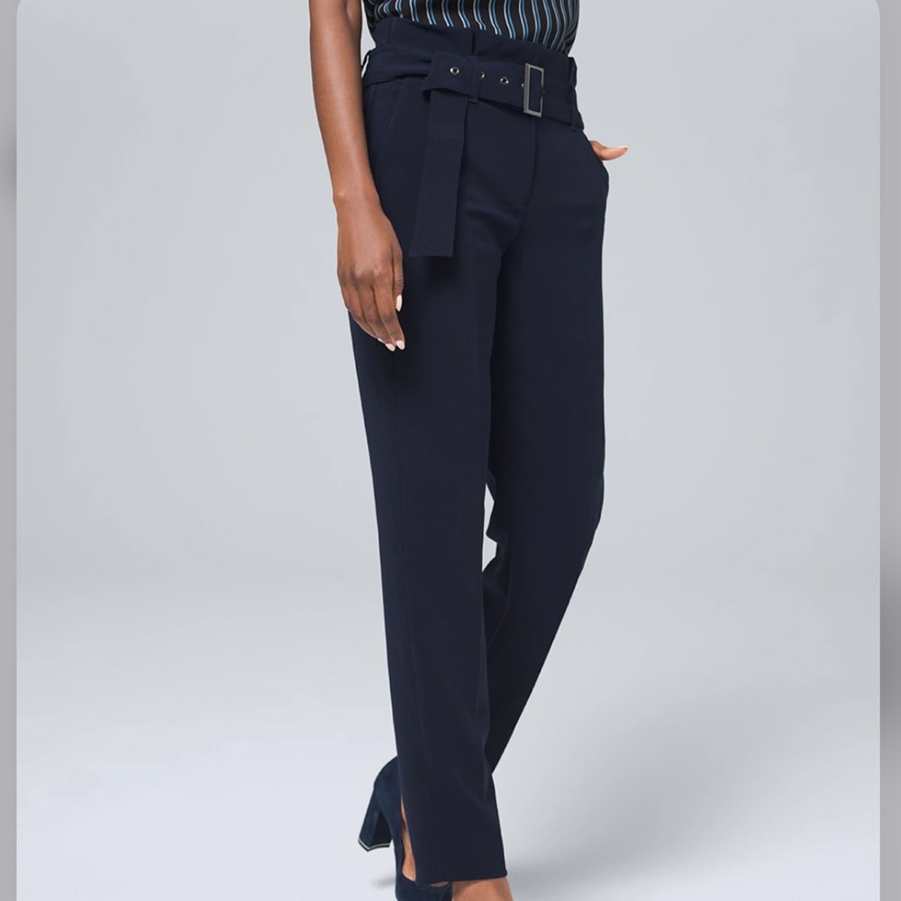 Belted Tapered Ankle Pants